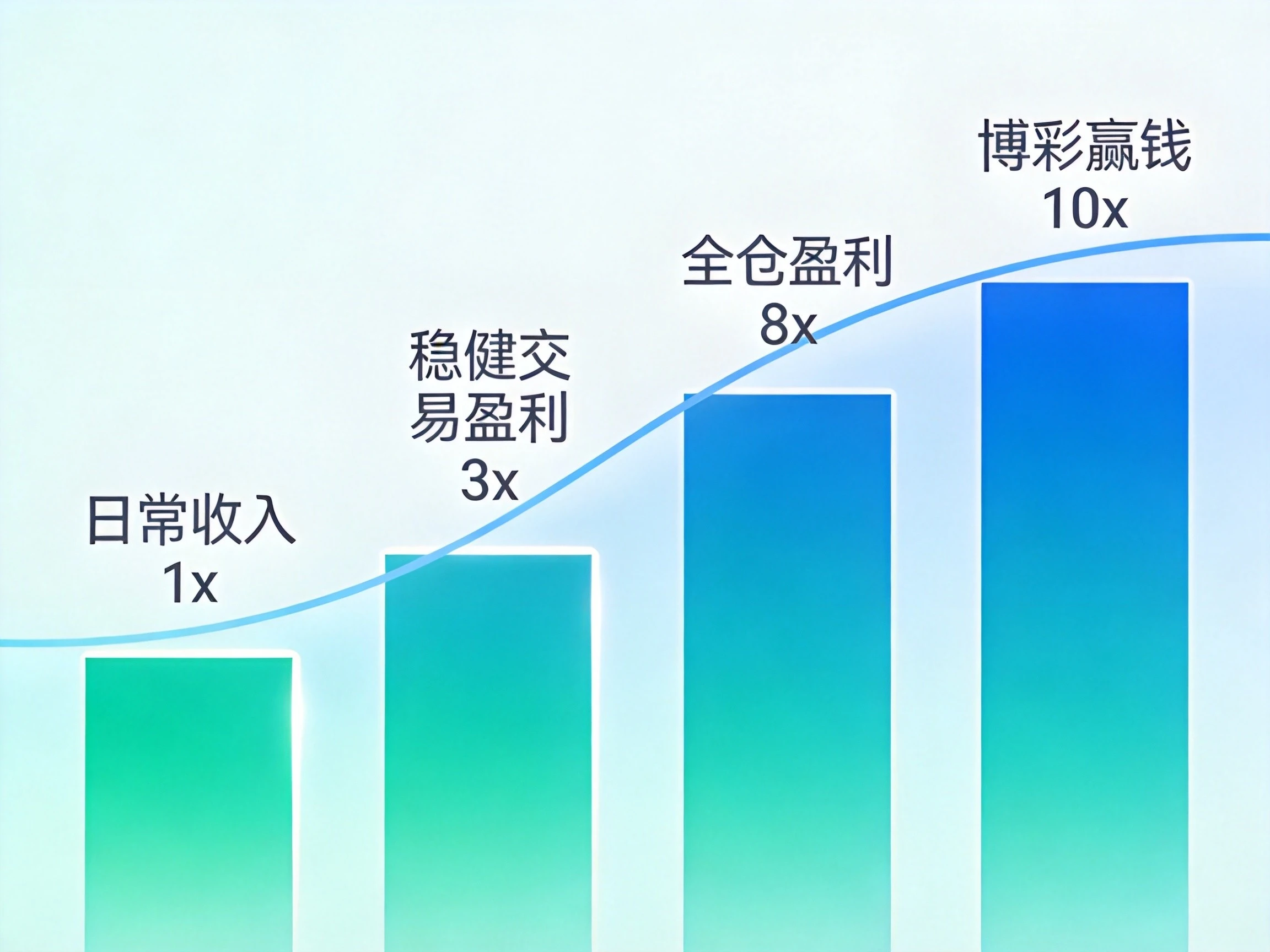 蓝绿色科技风格多巴胺释放量对比信息图,展示日常收入、稳健交易、全仓盈利、博彩赢钱的多巴胺释放倍数差异 蓝绿色科技风格多巴胺释放量对比信息图,展示日常收入、稳健交易、全仓盈利、博彩赢钱的多巴胺释放倍数差异
